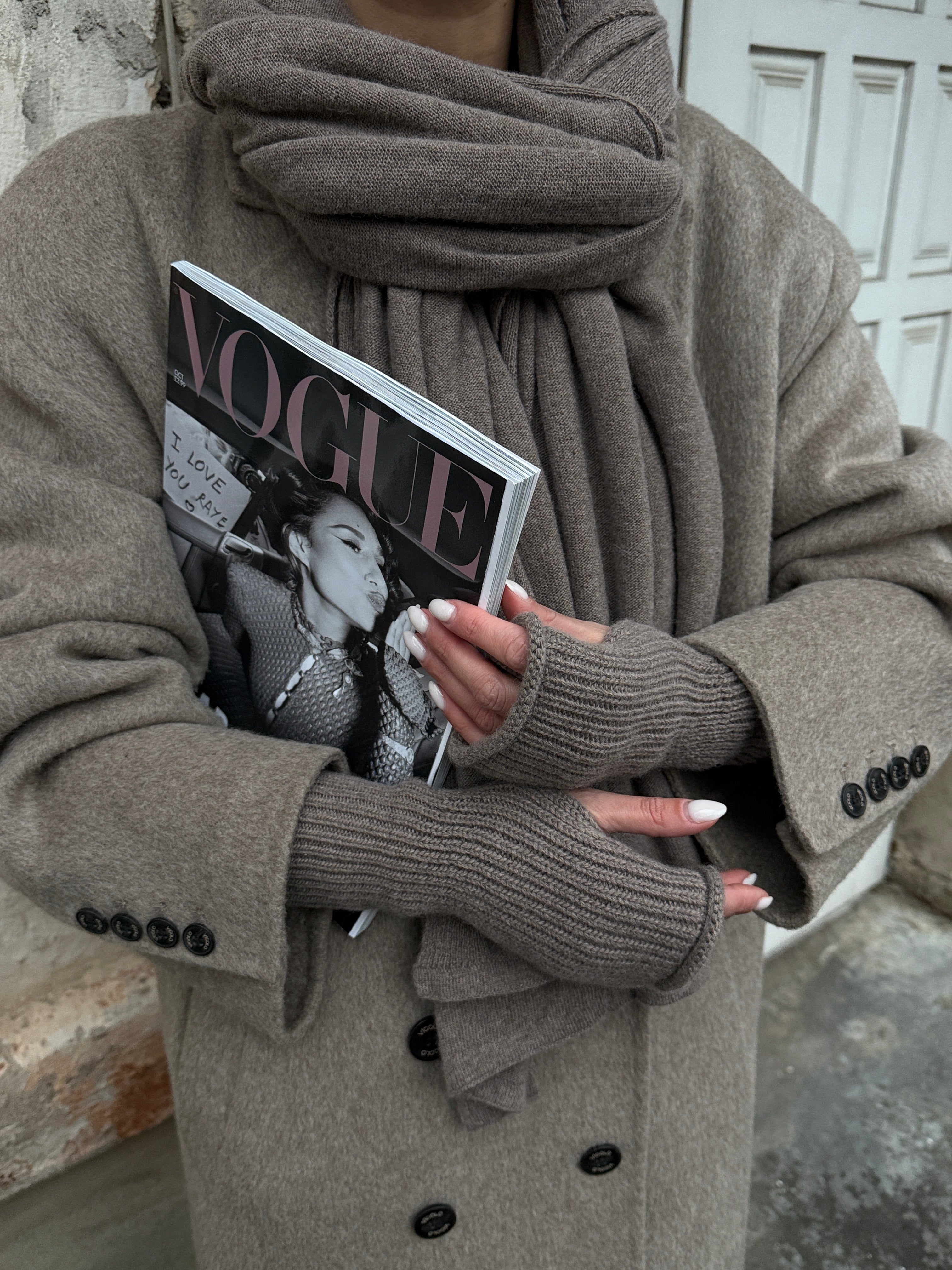 OSLO Merino Vilnos ir Kašmyro Šaliko ir Kepurės Rinkinys Šviesiai Ruda