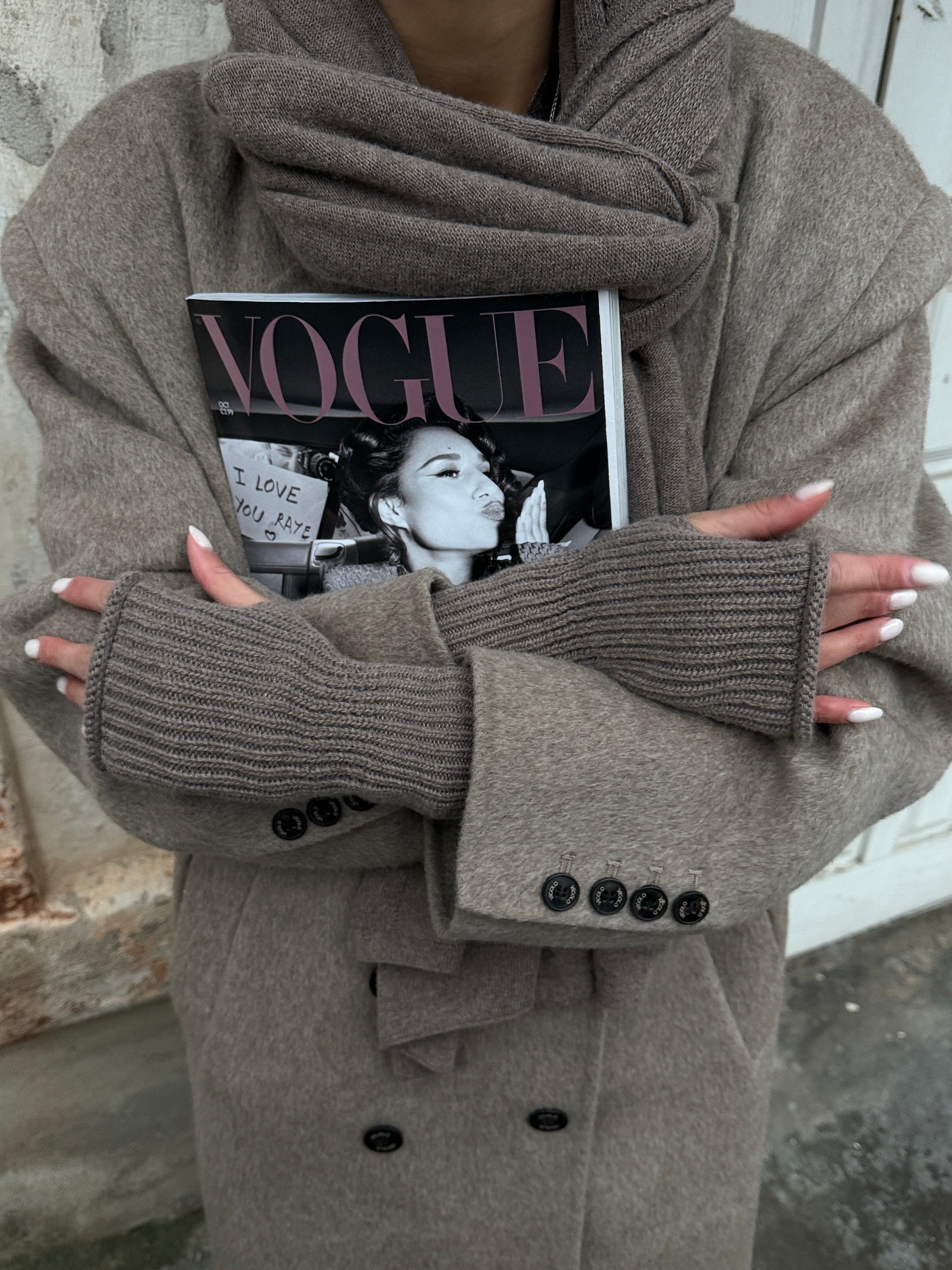 OSLO Merino Vilnos ir Kašmyro Šaliko ir Kepurės Rinkinys Šviesiai Ruda