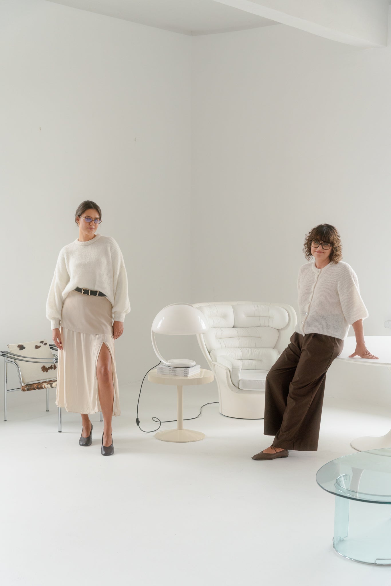 SOFT ROME Mohair and Merino Wool Sweater White