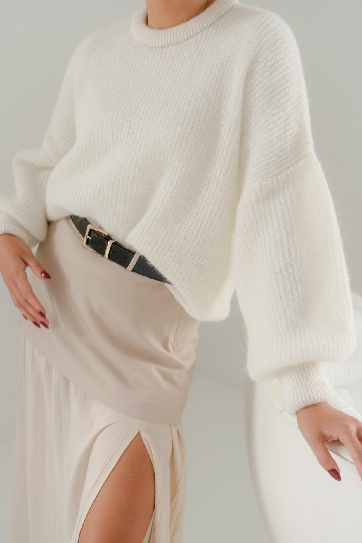 SOFT ROME Mohair and Merino Wool Sweater White