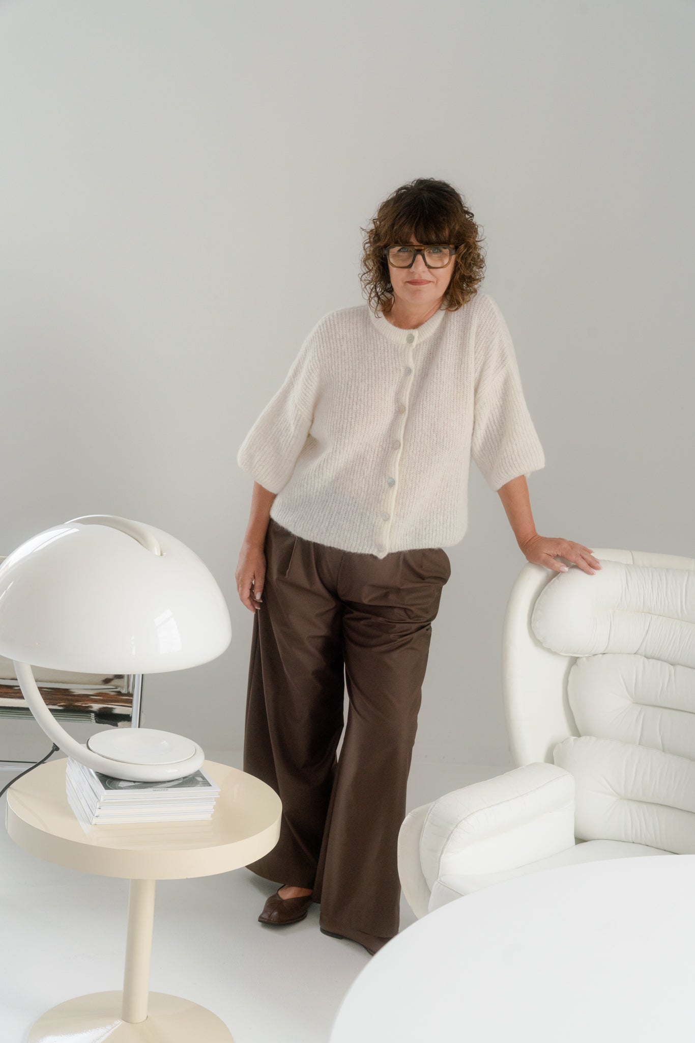 SOFT ROME Mohair and Merino Wool Sweater White