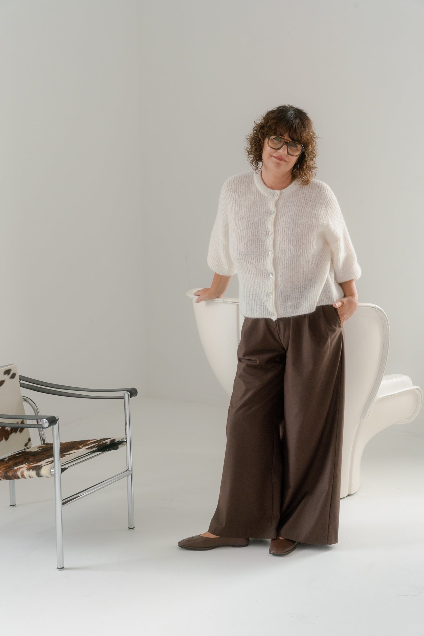 SOFT ROME Mohair and Merino Wool Sweater White