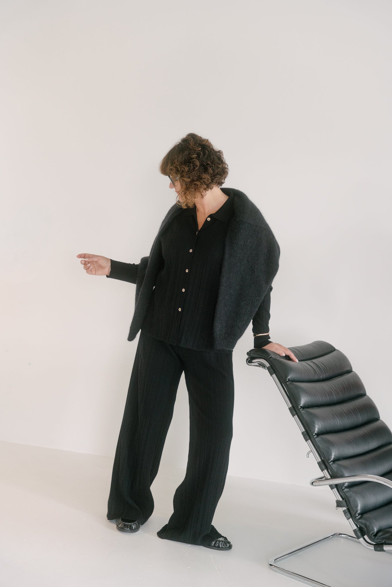 COPENHAGEN Megztas Viskozės Dviejų Dalių Kostiumas Juoda