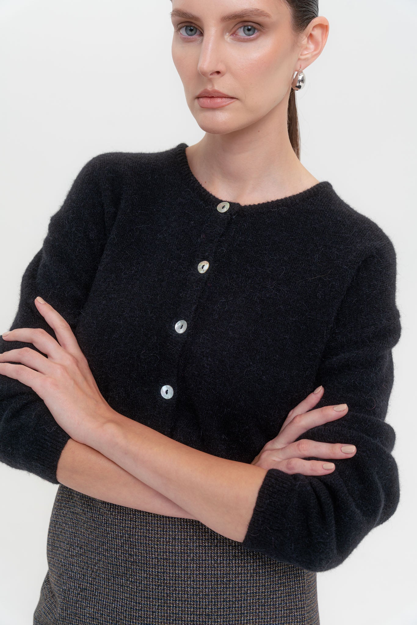 FLUFFY Alpaca Cardigan with Buttons Yellow