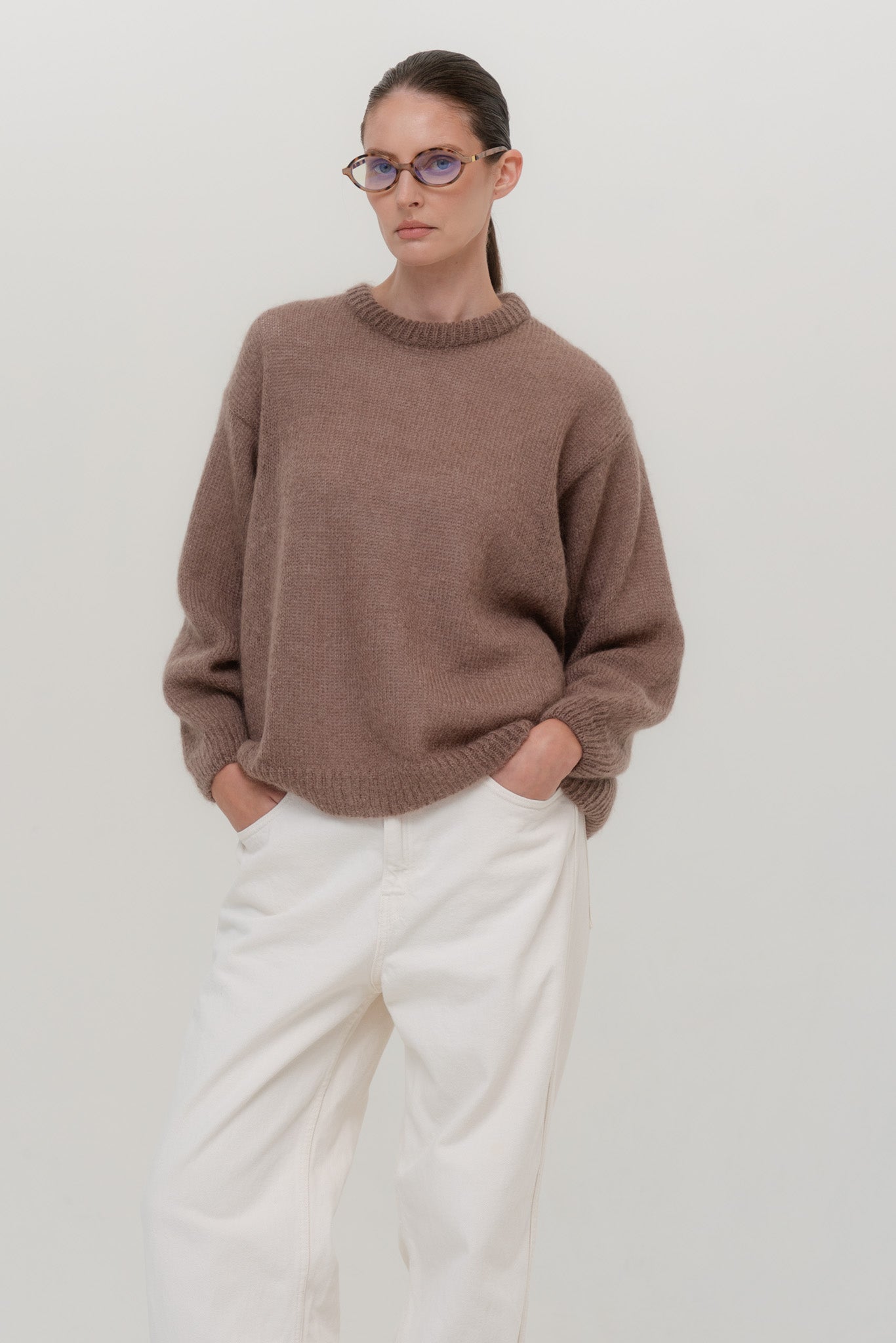 SOFT ROME Mohair and Merino Wool Sweater White