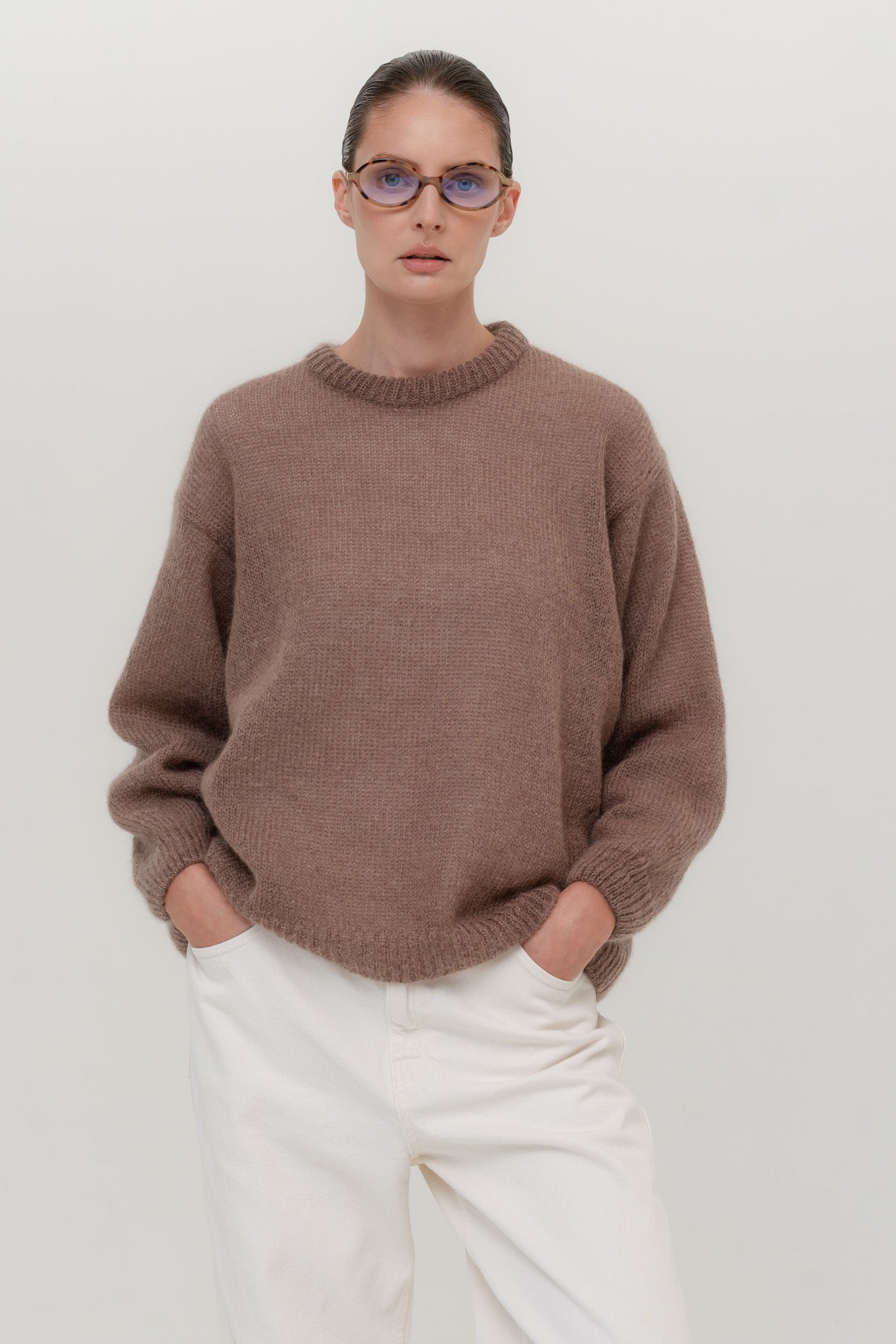 SOFT ROME Mohair and Merino Wool Sweater White