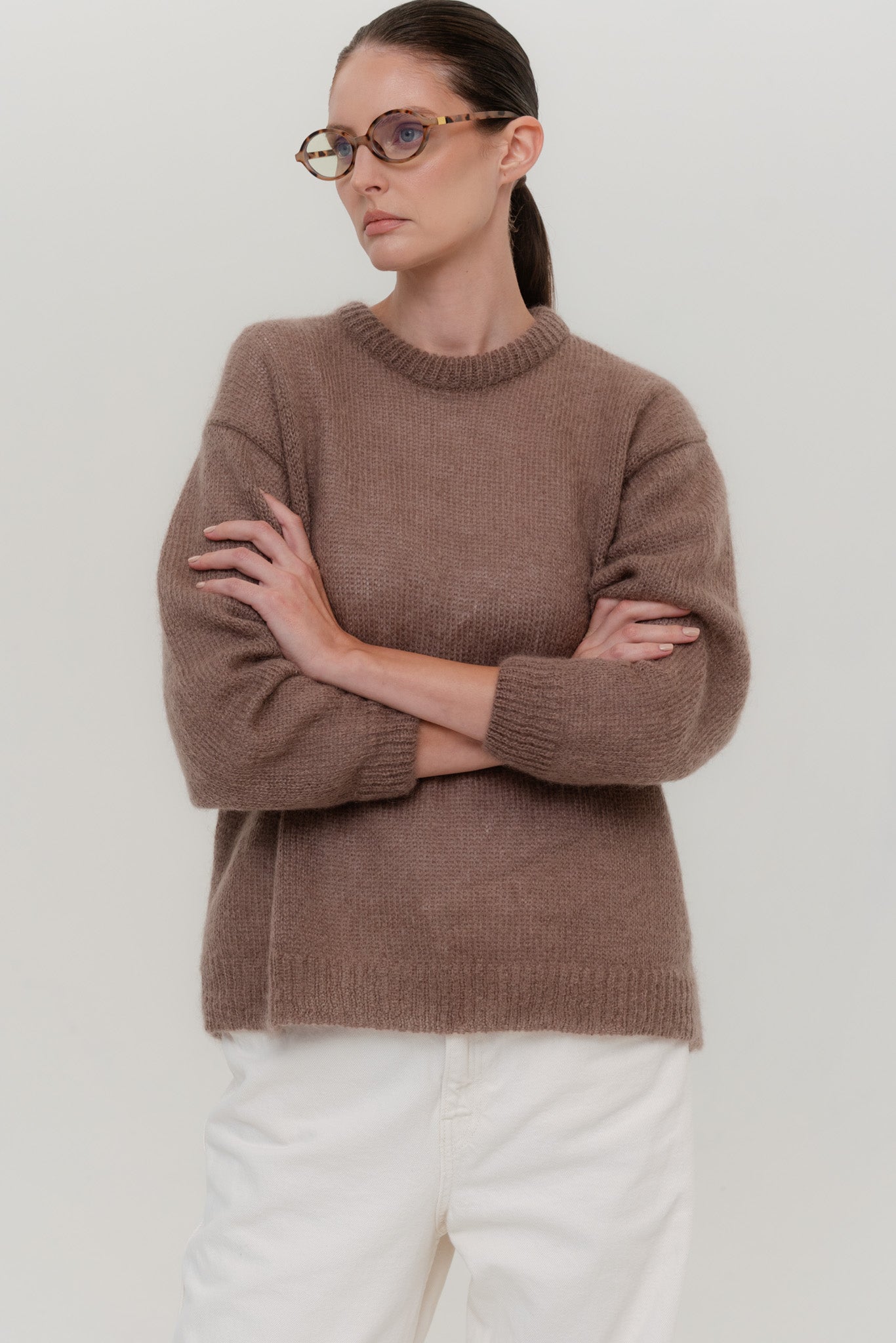 SOFT ROME Mohair and Merino Wool Sweater White