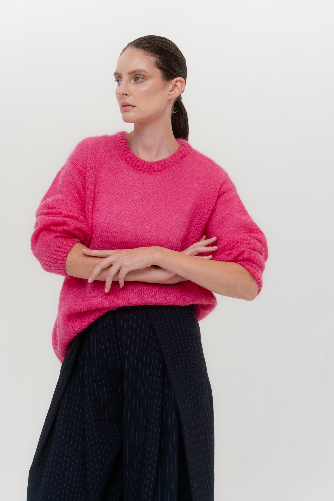 SOFT ROME Mohair and Merino Wool Sweater Pink