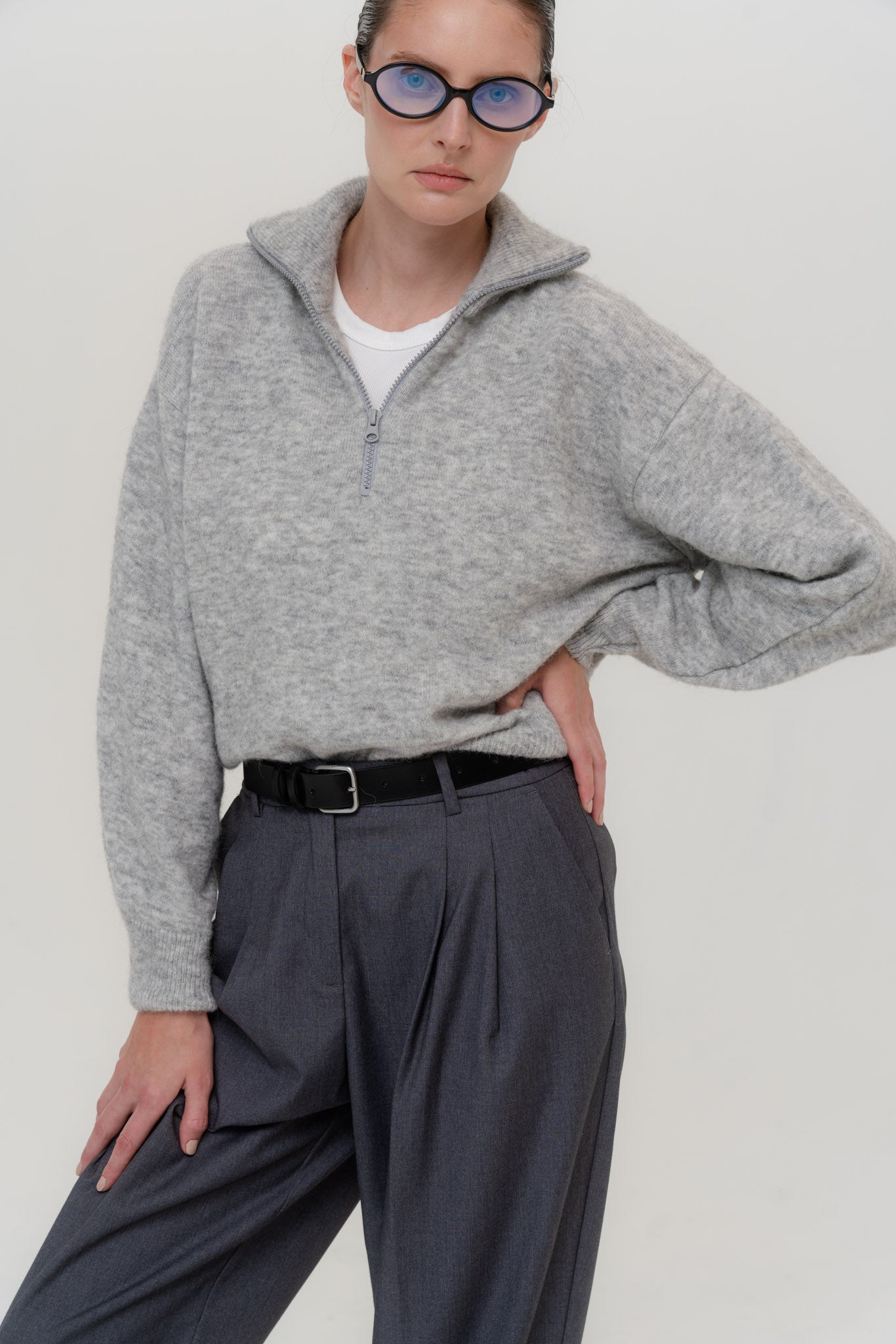 AMSTERDAM Alpakos Megztinis su Užtrauktuku