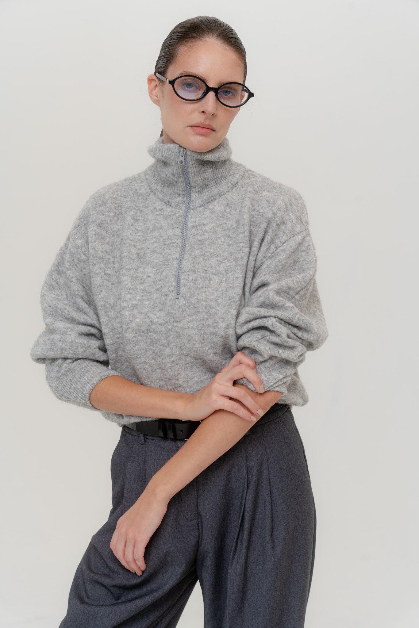 AMSTERDAM Alpakos Megztinis su Užtrauktuku