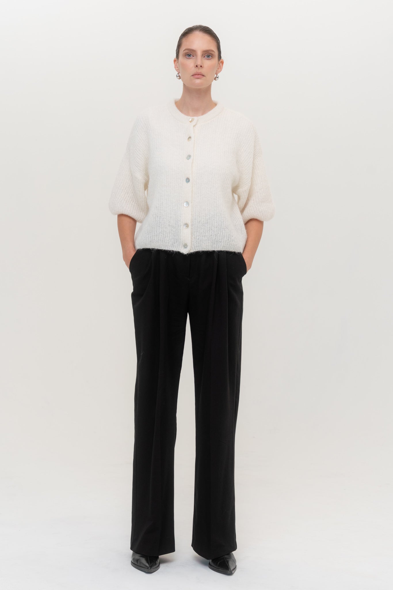 SOFT ROME Mohair and Merino Wool Sweater White