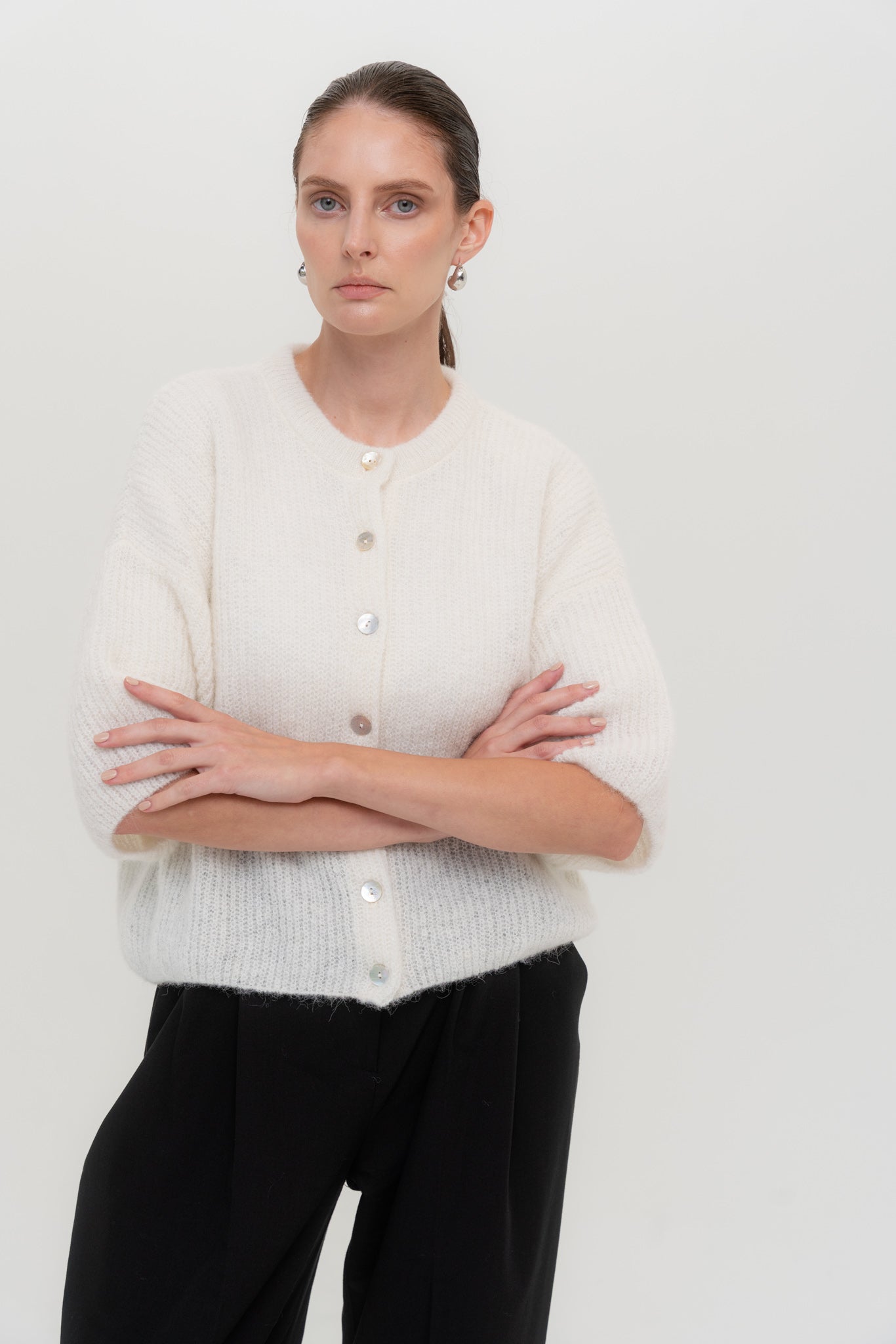 SOFT ROME Mohair and Merino Wool Sweater White