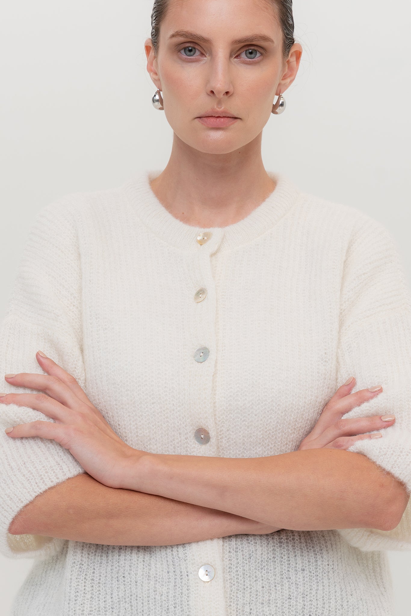 SOFT ROME Mohair and Merino Wool Sweater White
