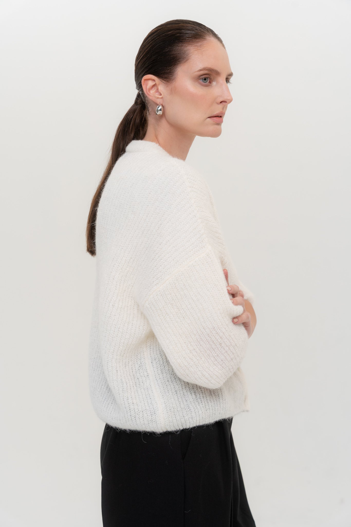 SOFT ROME Mohair and Merino Wool Sweater White