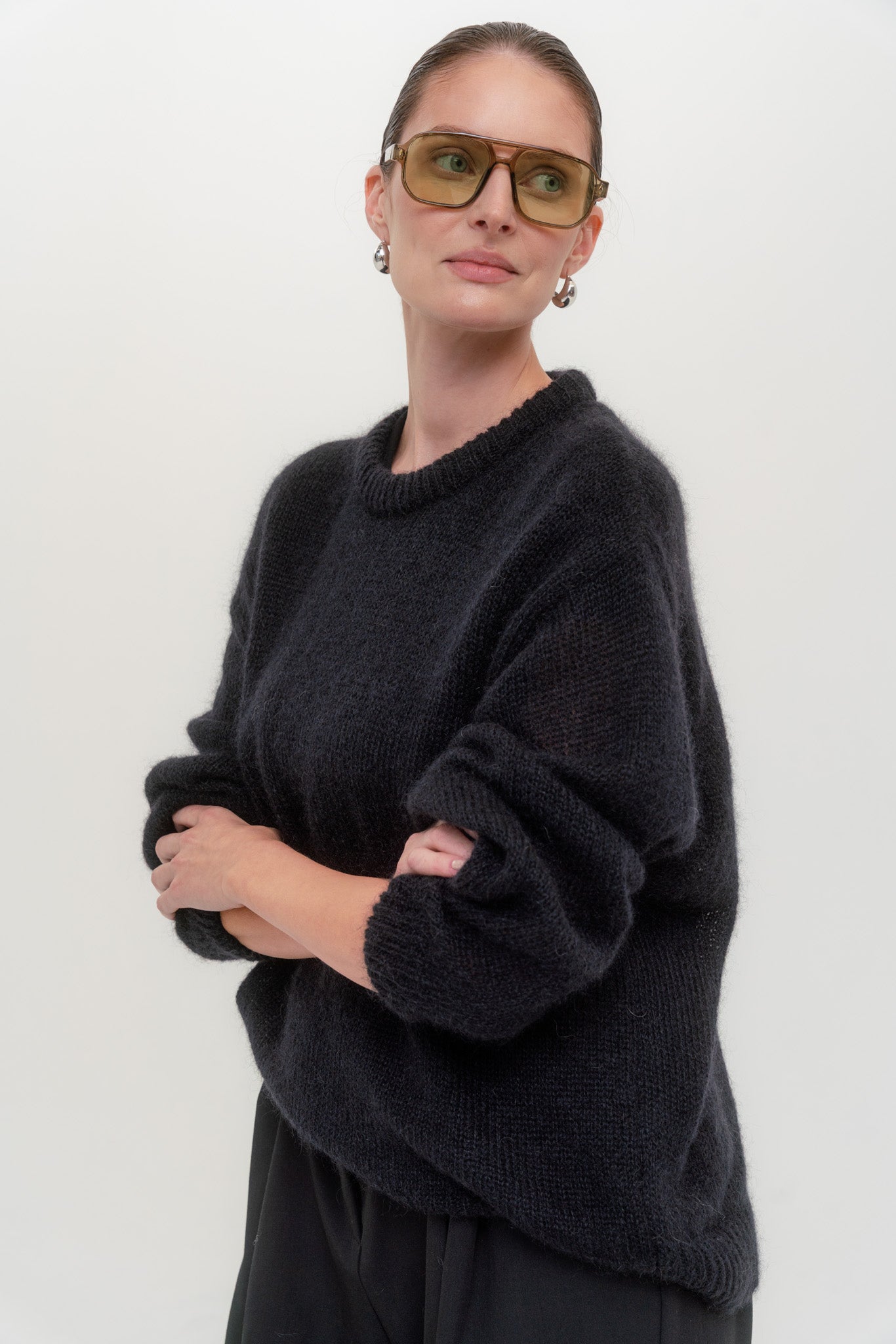 SOFT ROME Mohair and Merino Wool Sweater White