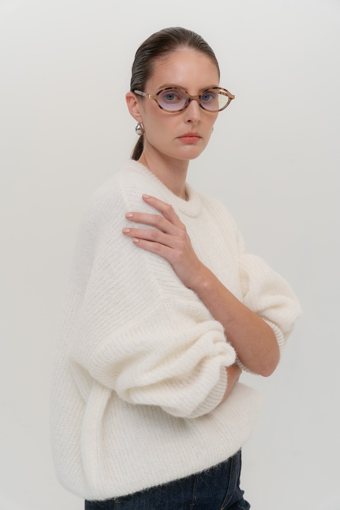 SOFT ROME Mohair and Merino Wool Sweater White